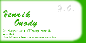 henrik onody business card